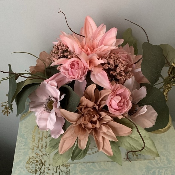 Ashland fall automate tabletop home decor floral arrangement pink cottage girly - Picture 3 of 8